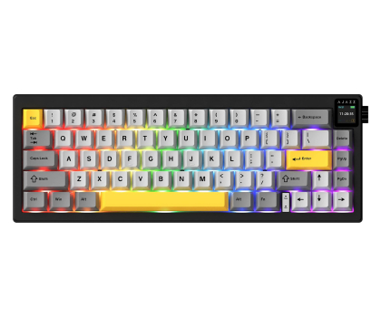 Klawiatura Ajazz AK650 Dream Weaver Switch Black Gray Yellow RGB z ekanem